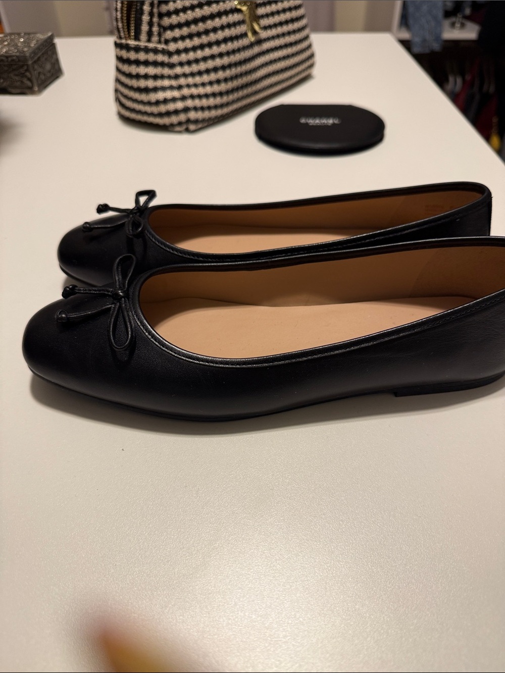 Cole Haan Black Leather Bow Flats - Picture 4 of 7